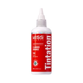 Red by Kiss Tintation Semi-Permanent Hair Color, Aloe Vera Water Based, Argan Oil, Olive Oil, Collagen & Keratin, Long-Lasting Color Dye (Flaming Orange, 5 Fl Oz)