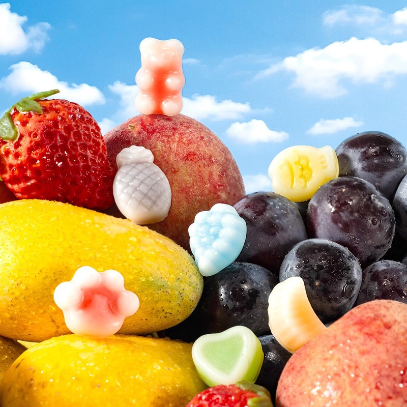 Halfoma Wax Bottle Chewable Candy, with Various Fruit-flavored Syrups in