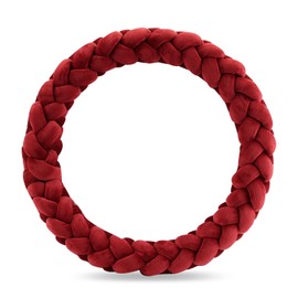 Christmas Wreath,Arm Knitting Yarn Wreath Arm Knit Wreath Velvet Front Door Wreaths Christmas Wall Decor Holiday Wall Hanging Wreath for Christmas Party Table Fireplaces Porch Decorations (Red, 14)
