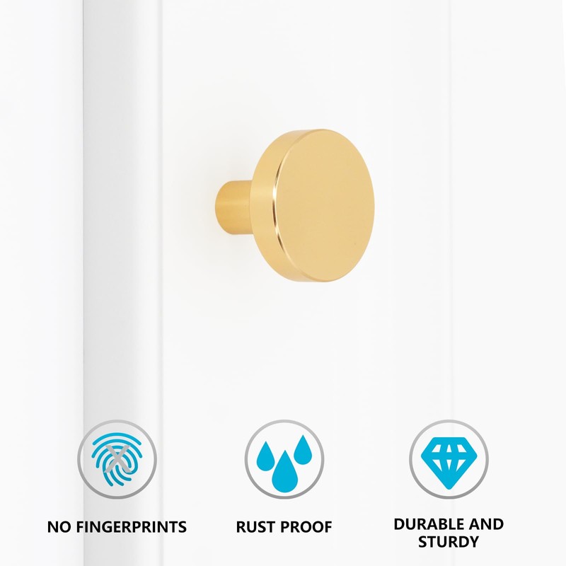 HANIHUA 24 Pack Gold Cabinet Knobs Dresser Knobs, Brushed Brass