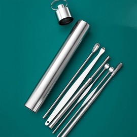 Portable Stainless Steel Ear Pick Set 6-Piece Set 5ea