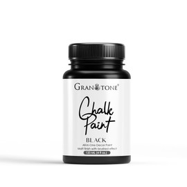 GRANOTONE Eco-Friendly Chalk Paint for Furniture, Home Decor, and Crafts | All in One Paint Solution | No Wax Required, 120ml (BLACK)