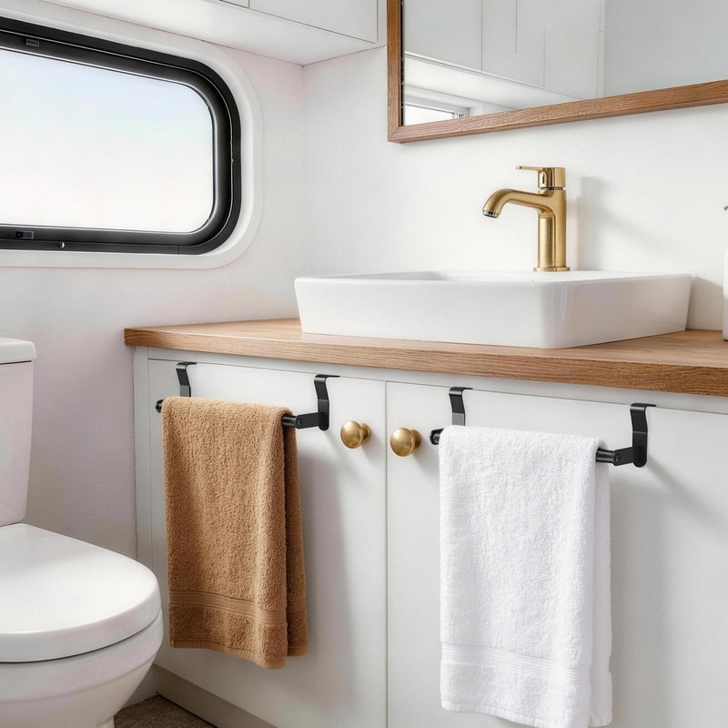 Over Cabinet Towel Holder, 2 Pack Kitchen Cabinet Door Towel