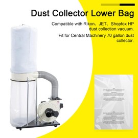 Dust Collector Bags For Harbor Central Machinery Harbor Freight, 35 and 70 Gallon Dust Collection Bags for Woodworking Heavy Dust Clear Plastic Bag Lower Collection Bag(6 Pack)