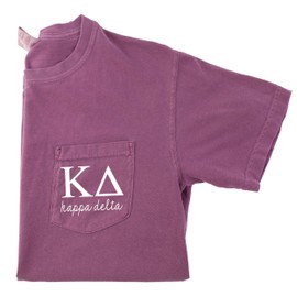 Kappa Delta Script Letters Pocket Tee (Medium) Berry