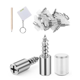 AntExpanse Shelf Brackets Complete Set [40 Pieces for 10 Shelves], Includes Tape Measure with Spirit Level & Pencil, Self-Tapping Floor Support Shelf Pins for Furniture, Cabinet & Bookcase