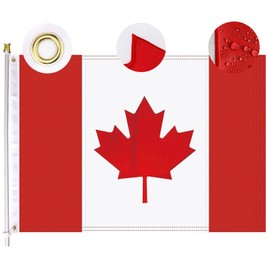 Canada Flag, 3X5 Ft Premium Canadian Flags Outdoor Indoor - Embroidered Maple Leaf & Heavy Duty Durable Oxford Nylon 220D Canadian National Flag Drapeau for Home Garden Yard Decor