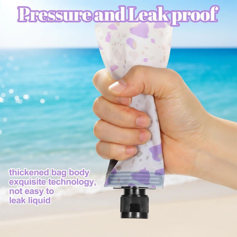 9PCS Travel Liquid Container Set - Refillable Travel Pouches for