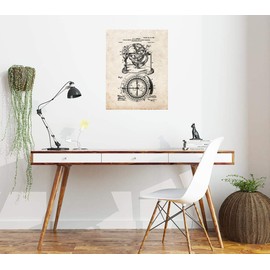 Stellar Compass And Great-circle-course Projector Patent Print Old Look (5" x 7") M12162