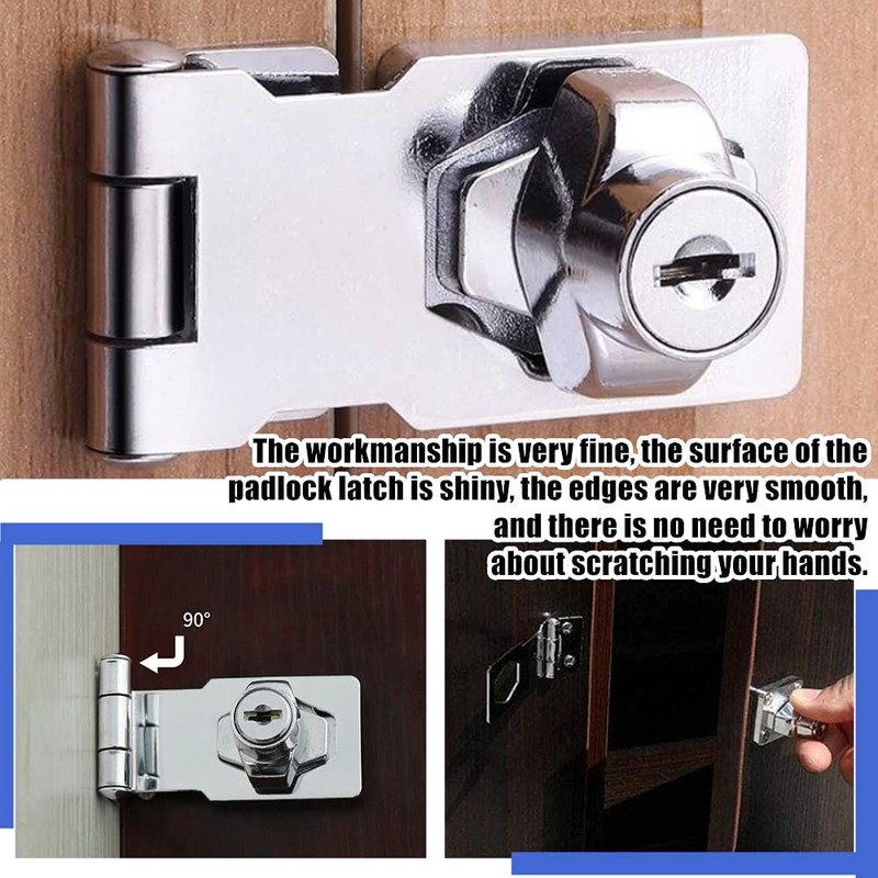 Hasp Door Lock 2 Pcs Heavy Duty Padlocks with Keys