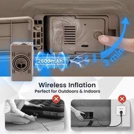 Oversized Twin XL Air Mattress with Built-in Pump, Quick One-Click Inflation & Deflation,Portable Inflatable Mattress Blow up Bed for Home, Camping and Office - 10Inch