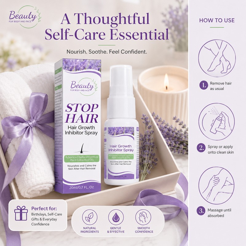 Hair Growth Inhibitor Spray for Face & Body – Moisturizing