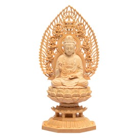 Traditional Sculpture Buddha Statue, Buddha Statue, Kwan-yin Bodhisattva, Kwan-yin Statue, Wooden Carving, Figurine, Flying Sky Horse, Octagonal Base, Prayer, Evil Protection (Height 11.0 x Width 4.7 x Depth 4.7 inches (28 cm) x Width 4.7 inches (12 cm) 