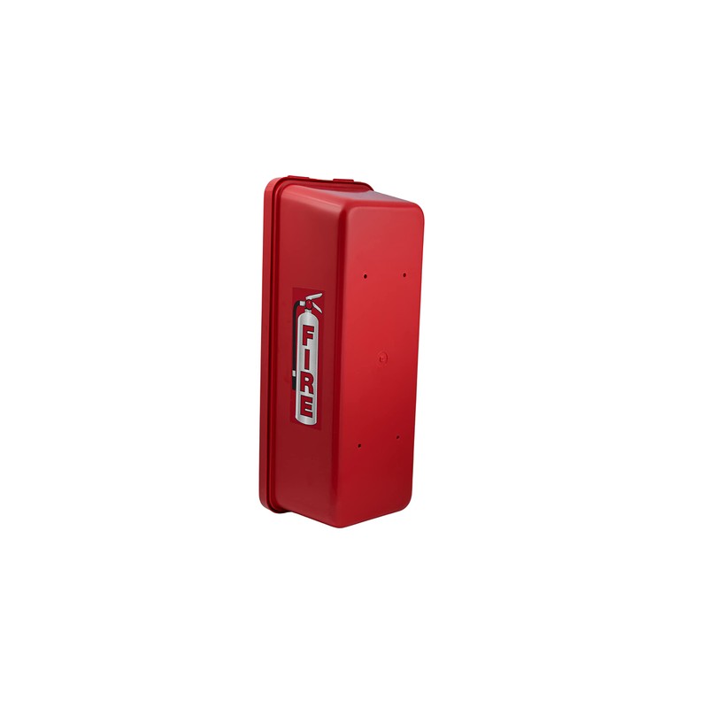 Red Surface-Mounted Fire Extinguisher Cabinet with Pull-Panel for 10 lb.