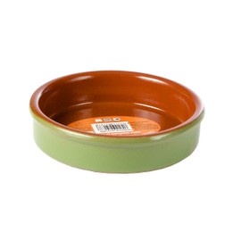 Terrissaires - Terracotta, Clay Bowl, Cazuela with Green Exterior Paint -