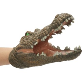 Gemini&Genius Soft Rubber Realistic Crocodile Hand Puppet Toy for Kids, Funny & Scared Alligator Hand Puppet, Role Play or Cosplay Crocodile Animal Toy for Kids and Adults