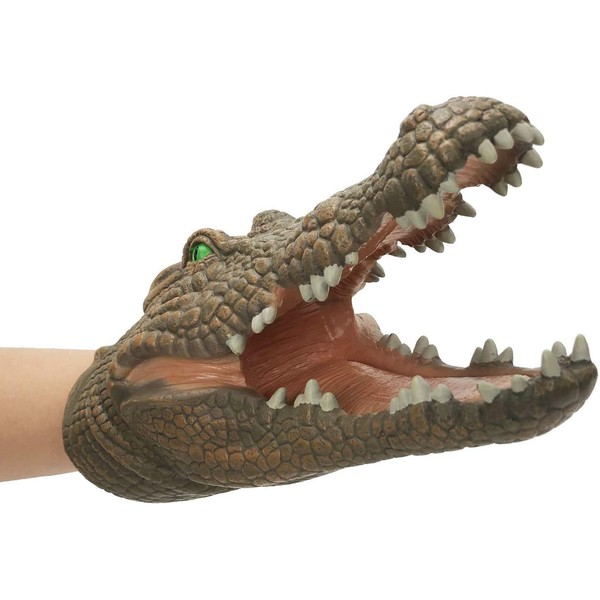 Gemini&Genius Soft Rubber Realistic Crocodile Hand Puppet Toy for Kids,