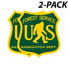 eDesign 2-Pack US Forest Service Sasquatch Dept Vinyl Sticker Bigfoot Decal - 4 Inches - Bigfoot Stickers for Car Truck SUV Van Window Bumper Wall Laptop Tablet Cup Tumbler and Any Smooth Surface