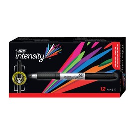 BIC Intensity Permanent Markers Fine Point - Black, 12 Pack (972883)