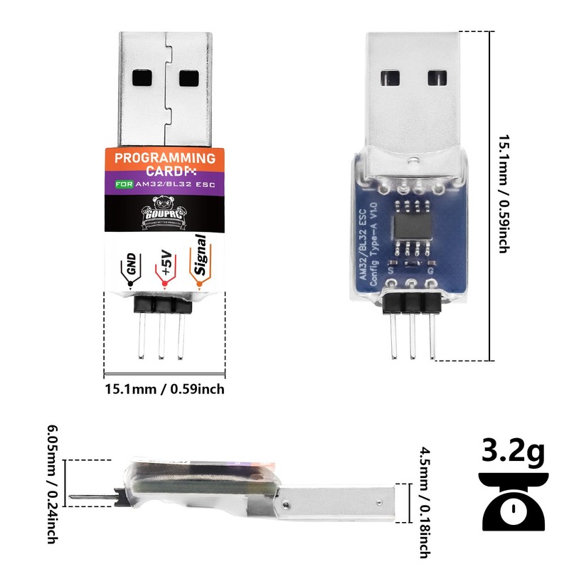 GOUPRC USB Linker ESC Programming Card for AM32/BL32 Brushless ESC