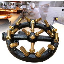 QUEMARQUE Commercial Natural Gas Jet Burner 20 Tips Jet Burner Kitchen Supply for Chinese Wok Range, Grilling, Fry