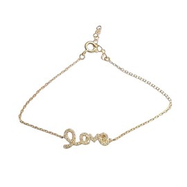 apop nyc Zirconia goldtone Sterling Silver Script Love Bracelet 7 inch [Jewelry]
