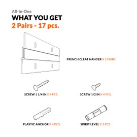 French Cleat Mirror Hanger Kit 2 inch 2 Pairs 30 lb Z Hanging Heavy Picture Mirror Frame Wall Mounting Bracket Hardware Duty Clips Hangers Brackets Mount Cleat Cabinet Shelf Hooks Art Board Canvas