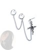 Yheakne Cross Chain Cuff Earrings Silver Cross Dangle Chain Earrings