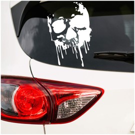 Finest Folia Skull Sticker Car Boat Motorcycle Caravan Decor K071 (White Gloss, 30 cm x 20 cm)