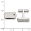 FB Jewels Solid Stainless Steel Diamond Accent Cuff Links