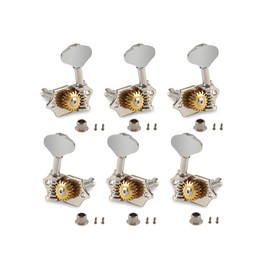 Metallor Open Gear Guitar String Tuning Pegs Machine Heads Tuners Slotted Head 1:18 Gear Ratio Tuning Keys 3L 3R for Folk Acoustic Guitar Classical Guitar Ukulele or Electric Guitar Chrome Butterbean.