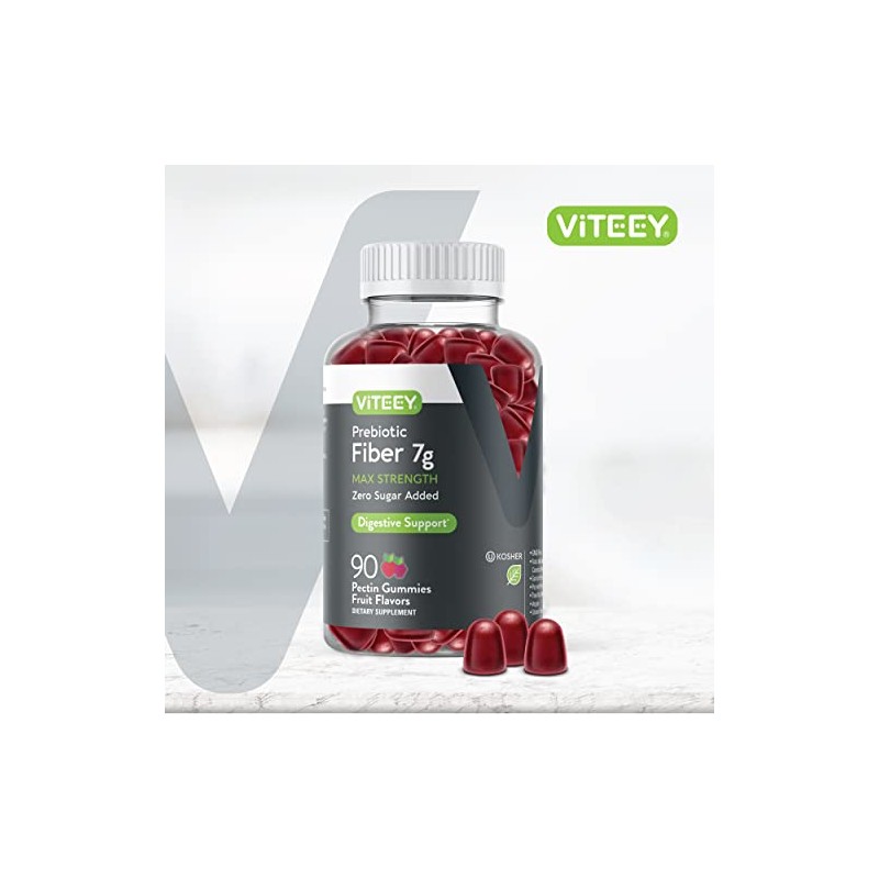 Viteey - Gomitas prebióticas de fibra para adultos, 7 g