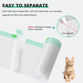 100 Pack Cat Litter Box Liner Bags Compatible with Self-cleaning Cat Litter Box, Thick Heavy Duty Drawstring Automatic Cat Litter Box Waste Drawer Liners-19" x 18", 4 Roll