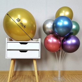 OTMVicor 18inch Large Size Metallic Gold Balloons, 5 pcs Shiny Gold Latex Balloons for Birthday Wedding Party Decoration