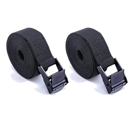 Premium Tie Down Nylon Strap - 2Pcs Cam Buckle Tie Down Straps Heavy Duty Secure Straps up to 500 lbs Capacity for Motorcycle,SUP, Kayak, Canoe, Surfboard, Cargo, Boat,Trailer(1'' x 6.5Ft Black)
