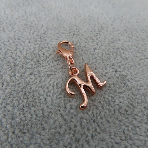 Pemby Studio CURSIVE LETTER M Charm Zipper Pull Keychain Add