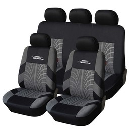 AUTOYOUTH Car Seat Covers Universal Fit Full Set Car Seat Protectors Tire Tracks Car Seat Accessories - Gray
