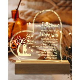 Hiipeenow Gifts for Girlfriend, to My Girlfriend Acrylic Engraved Night Light 15 * 19CM Presents, Birthday Anniversary Christmas Valentines Day Gifts for Girlfriend