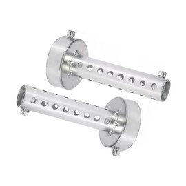 Pyladea 2 Pcs 60mm Silver Motorcycle Exhaust Silencer Motorbike Muffler Insert Baffle Silencer Universal silver