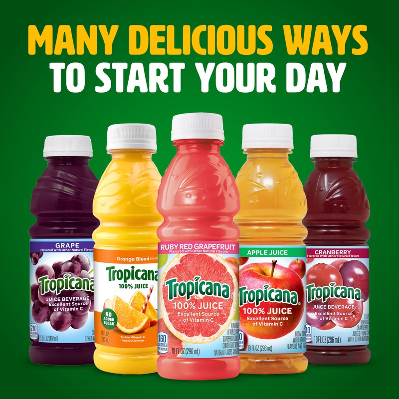 Tropicana Ruby Red Grapefruit Juice, 10 Ounce (Pack of 24)