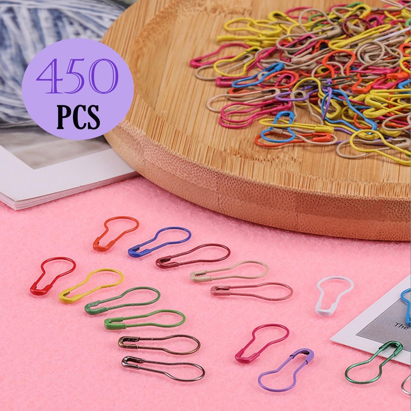 iJiZuo 450pcs Safety Pins with Clear Case(15 Colors)