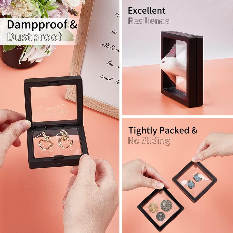 4Pcs 3D Floating Frame with Stand, Challenge Coin Display Holder,