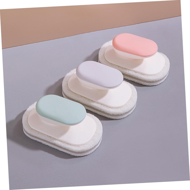 CIYODO 3pcs Dish Scrubber Multipurpose Cleaning Brush Handle Quick-Drying Sponge