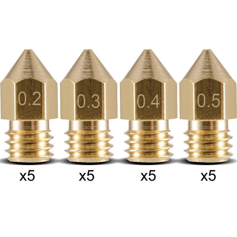 Dollatek 20 pcse M6 3.0 mm Nozzle for 3D Printer