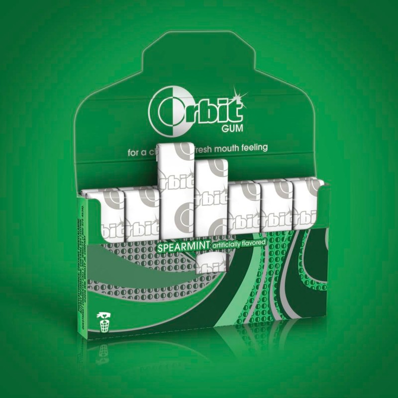 ORBIT Spearmint Sugarless Chewing Gum, 3 Packs of 14-Pieces (42