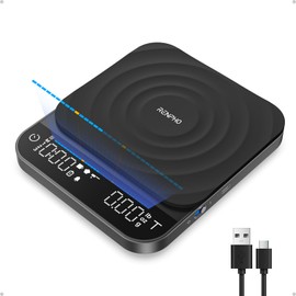 RENPHO Coffee Scale with Timer, Rechargeable Espresso Scale with Flow Rate Indicator, 0.1g Accurate Coffee Scale for Pour-Over, Christmas Gift for Coffee Lover, Calibarista, 3kg