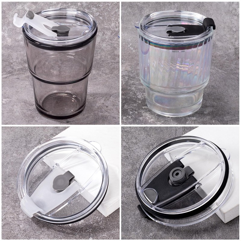 4 Pack Replacement Lids for 20 oz Tumbler, White, Black