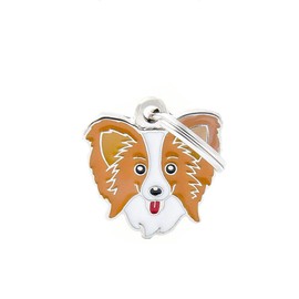 BBEART Pet Pendant, Dog Metal Pendant Key-Ring Puppy ID Tags Key Chain Keychains Birthday (Papillon)