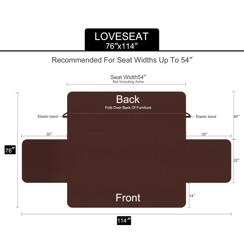 U-NICE HOME Loveseat Sofa Cover Reversible Couch Cover for Dogs