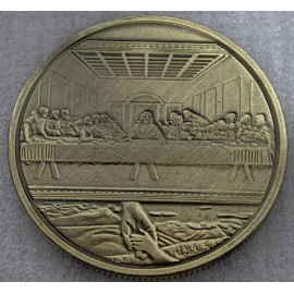 * Jesus Christ & Last Supper Bronze Plated Metal Coin *Great Religious Keepsake"